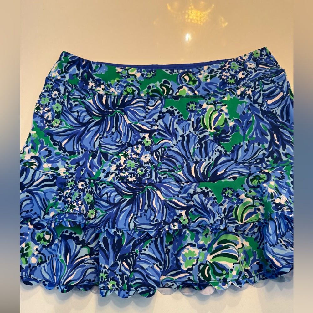 Lilly Pulitzer Blue and Green Floral Skort